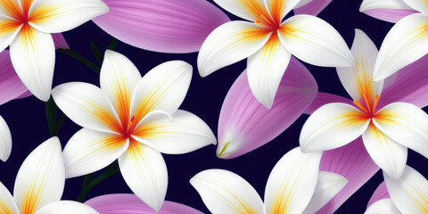 Fototapeta premium Lily flowers seamless texture, pattern background (created with Generative AI)