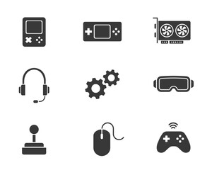 Video games icon set. Isolated on white background. 