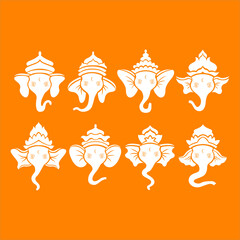 Creative Lord Shri Ganesha icon vector design background