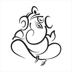 Creative Lord Shri Ganesha icon vector design background