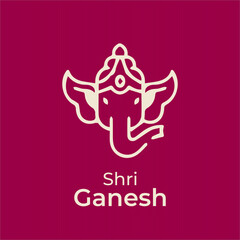 Creative Lord Shri Ganesha icon vector design background