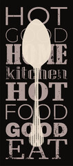 Set of poster design for the kitchen, for the menu. Painting, poster, print. Vector elements.