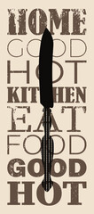 Set of poster design for the kitchen, for the menu. Painting, poster, print. Vector elements.
