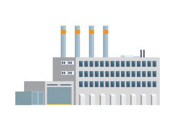 Vector element factory buildings flat design for city illustration