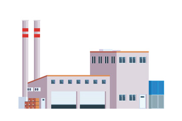 Vector element factory buildings flat design for city illustration