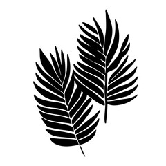 Palm Leaf Vector Background Illustration on white background. Minimalism art. Modern decor.