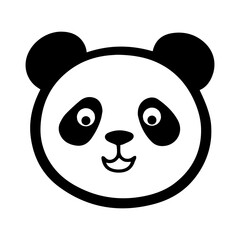 Cute Panda Face cartoon Vector Icon logo isolated on white