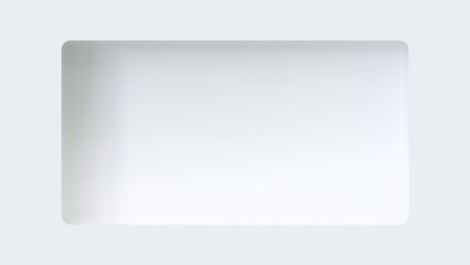 長方形の穴がある余白の広い白い3D背景テンプレート素材