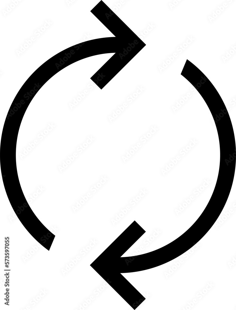 Poster rotation circle arrow refresh reload or recycling sign icon. vector image.