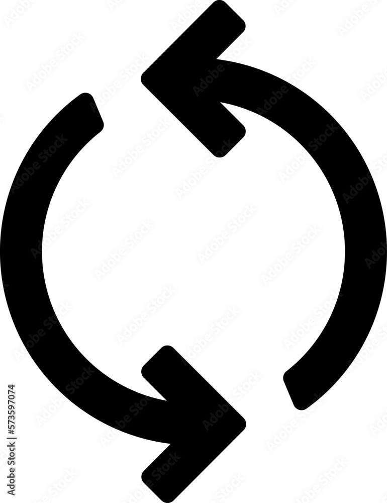 Poster rotation circle arrow refresh reload or recycling sign icon. vector image.