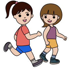 girls running