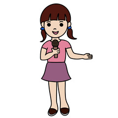 woman singing a song with microphone