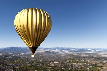 Naklejka premium White And Gold Balloon On White Background. Generative AI