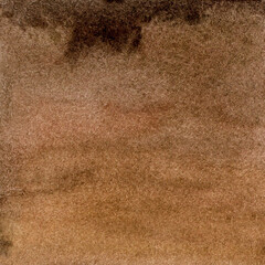 Watercolor coffee-brown background with spots and streaks