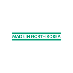 Made in North Korea stamp icon vector logo design template