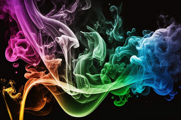 Colorful smoke background.  Ai generated
