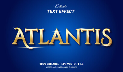 Editable text style effect - Atlantis text style theme.