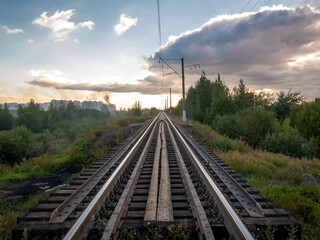 Railway tracks, in sunset light