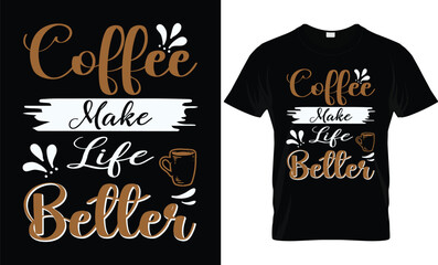 Coffee graphic t-shirt design vector.