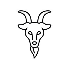 Capricorn Zodiac Sign Black Thin Line Icon Horoscope and Astrology Concept . Vector illustration of Goat