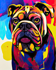 abstract bulldog portrait - generative ai