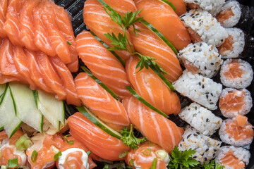 Japanese food: sushi and sashimi