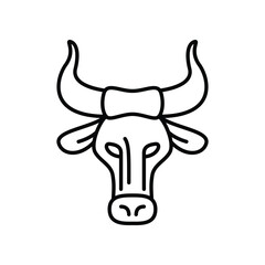 Taurus Zodiac Sign Black Thin Line Icon Horoscope and Astrology Concept . Vector illustration of Bull