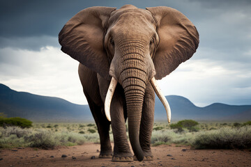 Obraz na płótnie Canvas African elephant, Angry Elephant royalty, African elephant Angry
