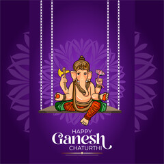 Happy Ganesh Chaturthi creative luxury background card design