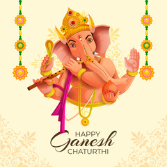 Happy Ganesh Chaturthi creative luxury background card design