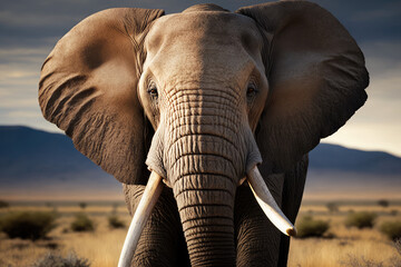 Fototapeta na wymiar Ultra-detailed African elephant,Angry Elephant royalty, African elephant Angry