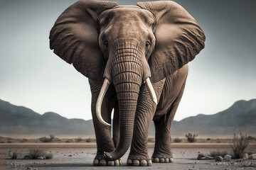Ultra-detailed African elephant,Angry Elephant royalty, African elephant Angry
