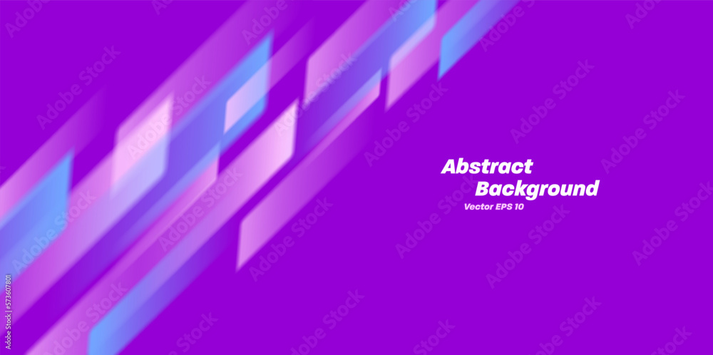 Poster geometric stripes, dynamic composition diagonal rectangular shapes in blue and violet gradient semi-