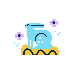 Happy Easter vector illustration concept. Modern style graphic.