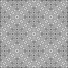  Monochrome ornamental texture with smooth linear shapes, zigzag lines, lace pattern.Abstract geometric black and white pattern for web page, textures, card, poster, fabric, textile.