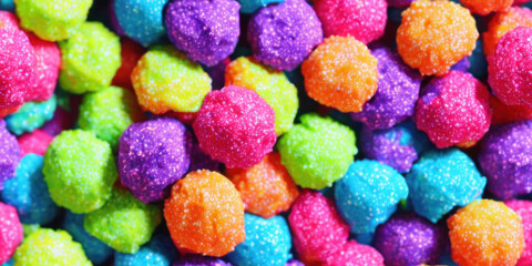 Chewy candy sweets seamless background texture (created with Generative AI)