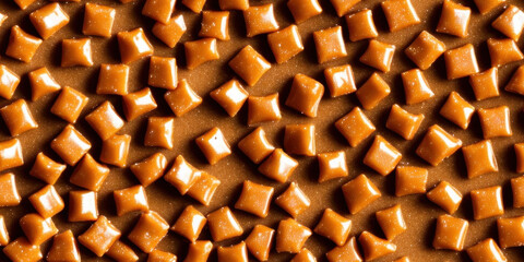 Chewy toffee sweets seamless background texture (created with Generative AI)