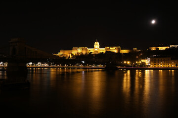 Fototapeta na wymiar Buda Castle by night, Budapest, Hungary
