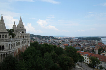 Naklejka premium Landscape of Budapest with Danube river, view from Buda Castle, Budapest, Hungary