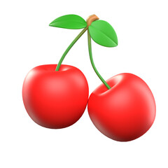 cherry fruit 3d rendering