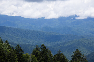 Fototapeta premium Clouds over the Great Smoky Mountains