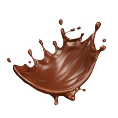 Chocolate isolated splashes wave. 3D render illustration