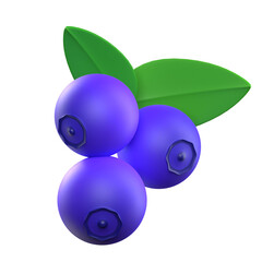 blueberries fruit 3d render