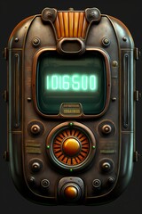 Futuristic smartphone device screen with glowing led display sci-fi design generative ai