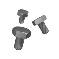 Screws isolated on a transparent background