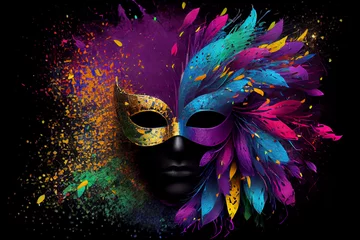 Tuinposter A carnival mask created using digital imaging techniques can bring a new level of creativity and design to this traditional celebration Generative AI © AGSTRONAUT