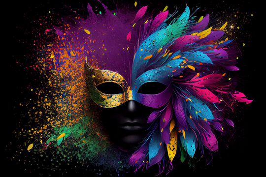 A carnival mask created using digital imaging techniques can bring a new level of creativity and design to this traditional celebration Generative AI