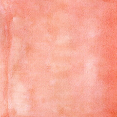 Peach-scarlet watercolor texture with spots, dots, blurred circles