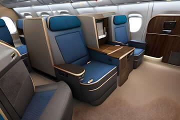 A Comfortable Seat In The First Class Cabin Of The Aircraft. Generative AI