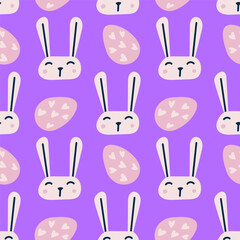 Graphical minimalistic seamless pattern for Easter in trendy style.